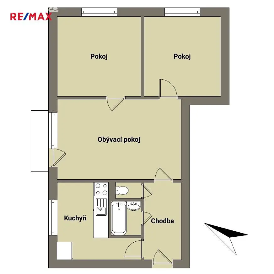 Pronájem bytu 3+1 68 m², Letní, Hlubočky - Mariánské Údolí