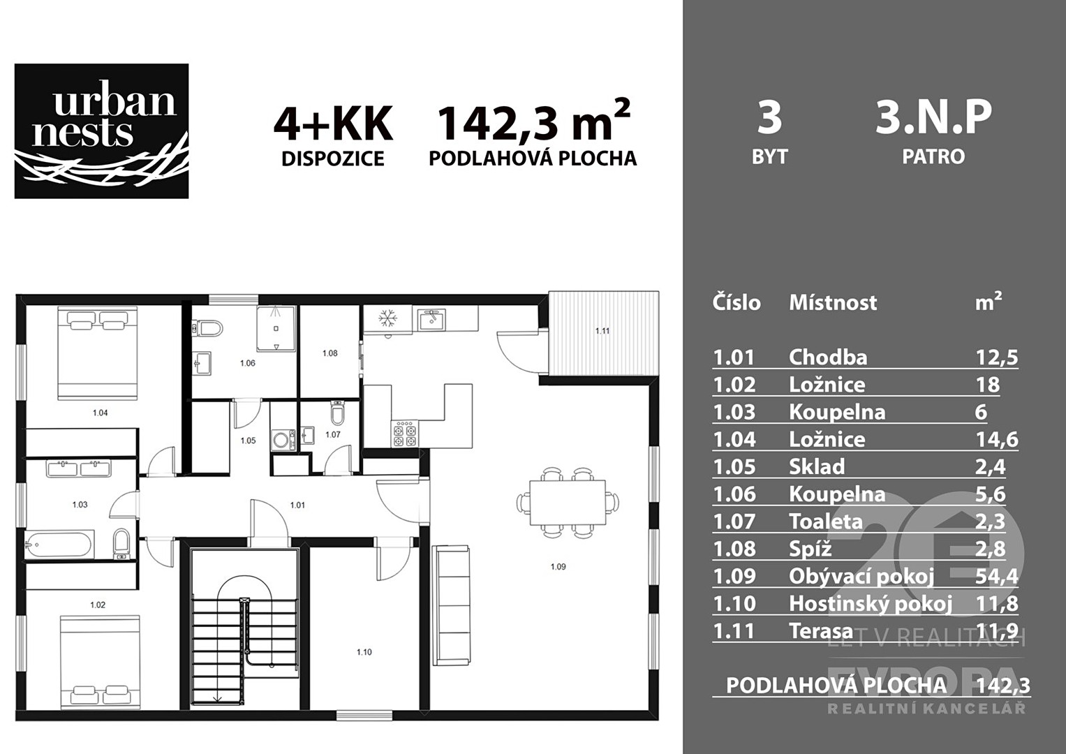 Pronájem bytu 4+kk 142 m², Nad cihelnou, Praha 4 - Podolí
