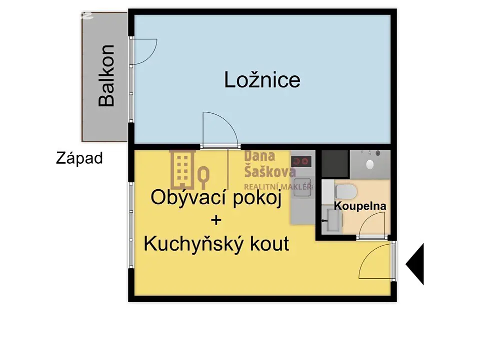 Prodej bytu 1+1 42 m², Pravdova, Jindřichův Hradec - Jindřichův Hradec II