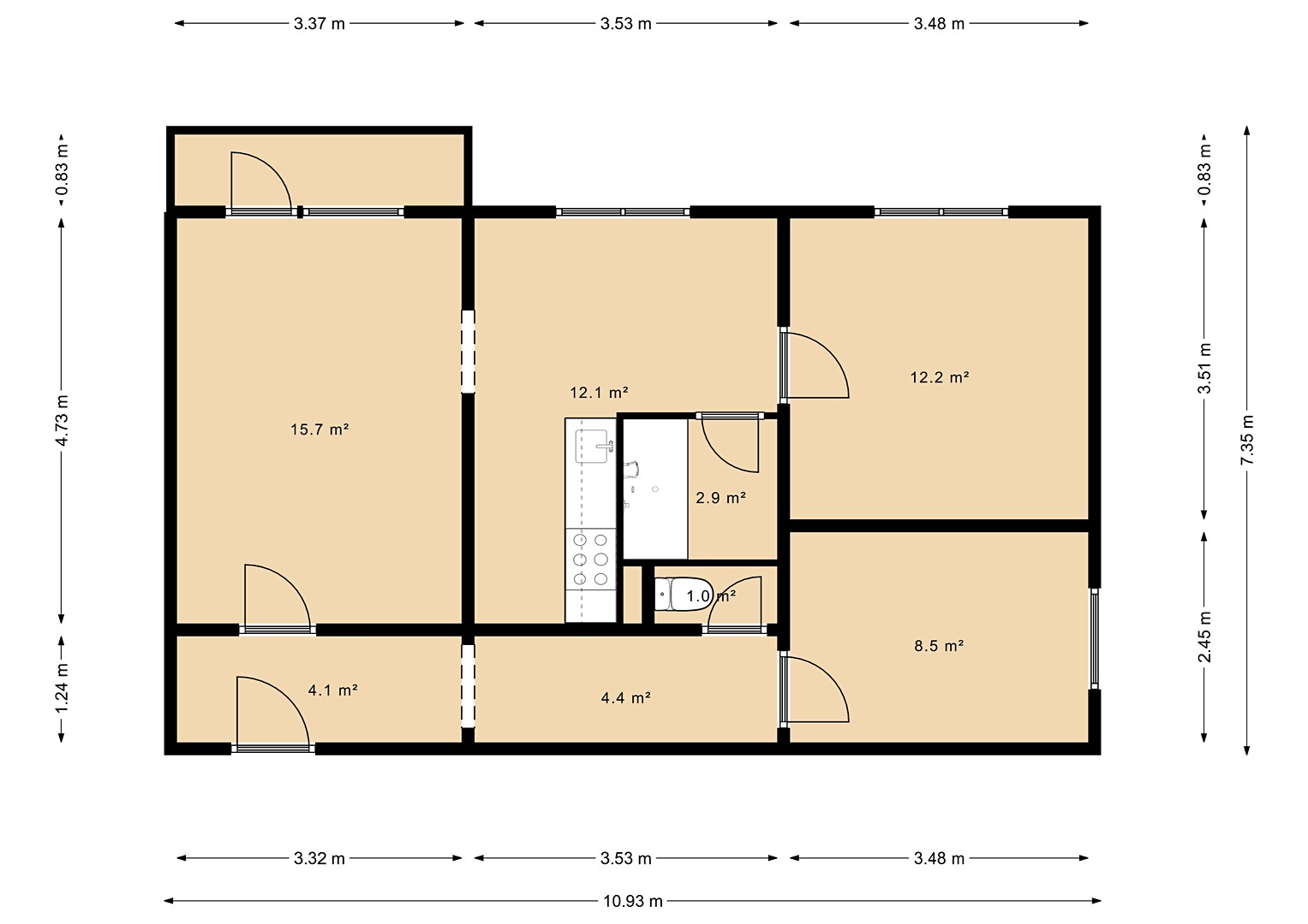 Prodej bytu 3+1 64 m², Sídliště, Bystřice pod Hostýnem