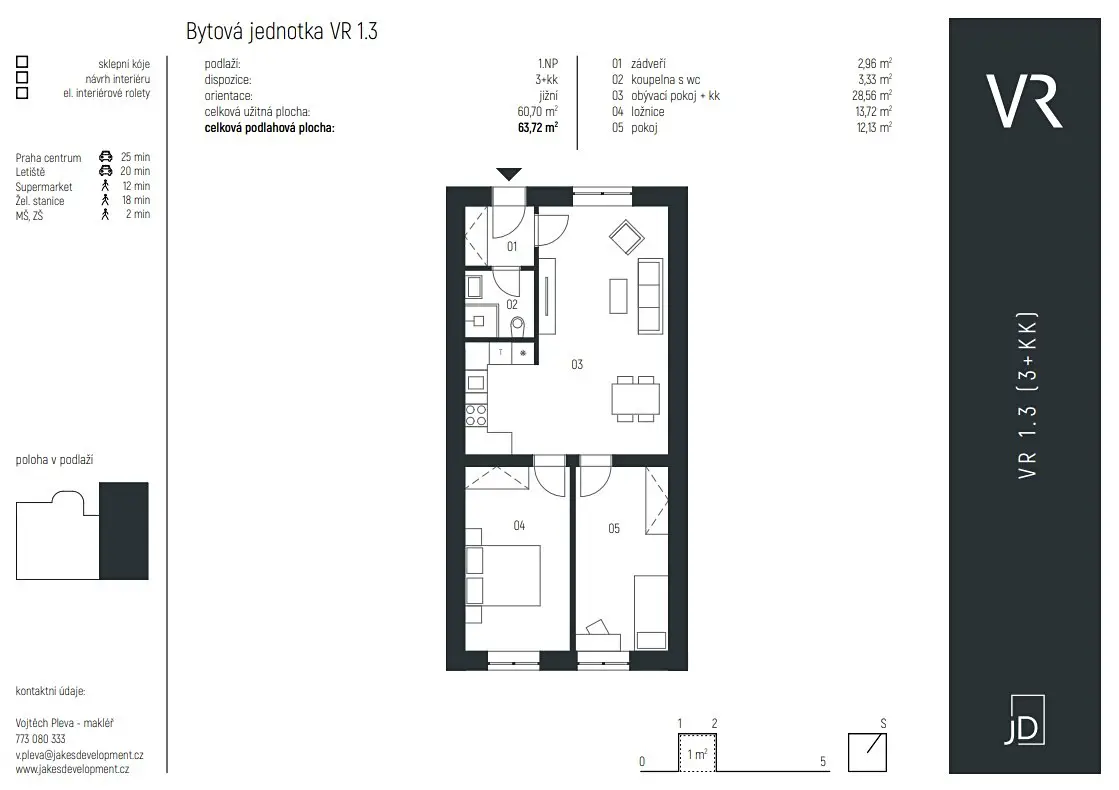 Prodej bytu 3+kk 61 m², Roztoky, okres Praha-západ