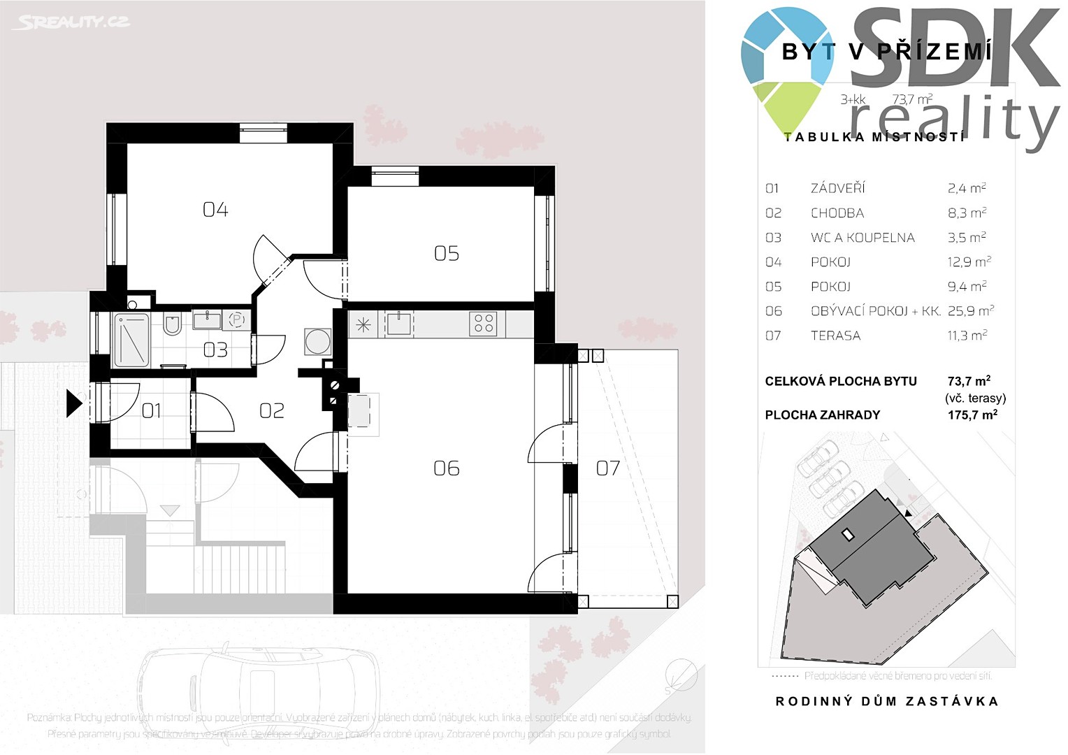 Prodej bytu 3+kk 73 m², Červený vrch, Zastávka