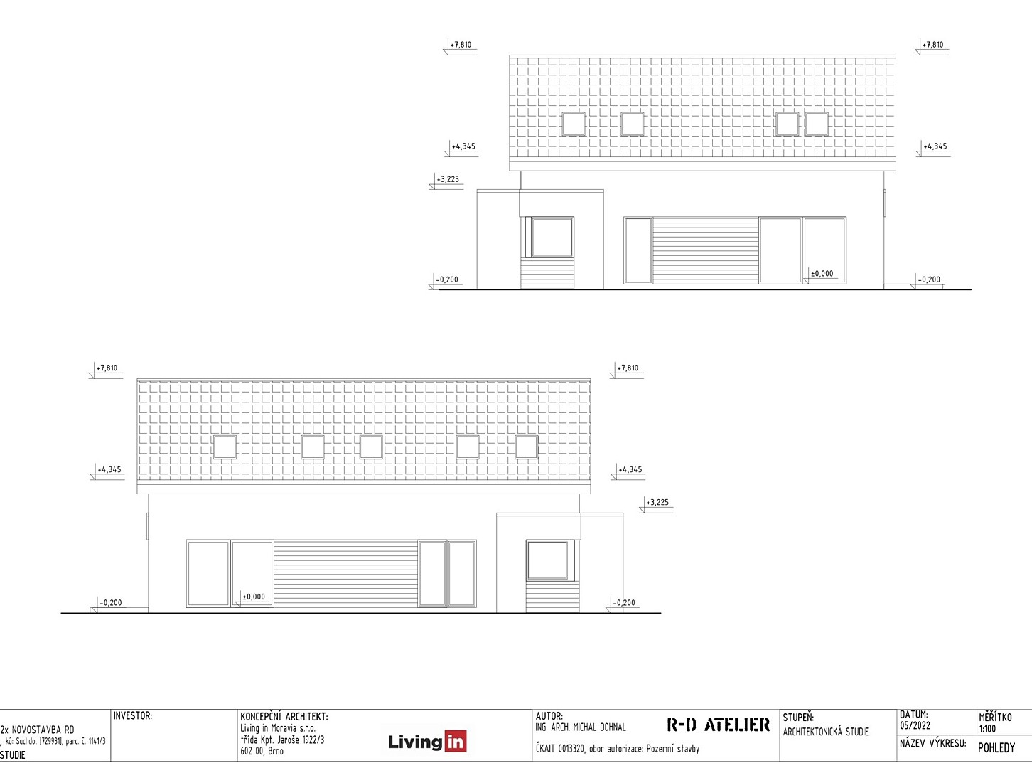 Prodej  projektu na klíč 218 m², pozemek 1 120 m², Obříství, okres Mělník