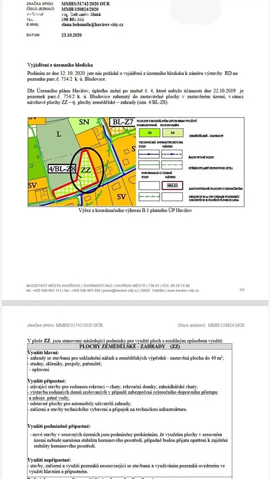 Prodej  stavebního pozemku 4 609 m², Na Sioně, Havířov - Bludovice