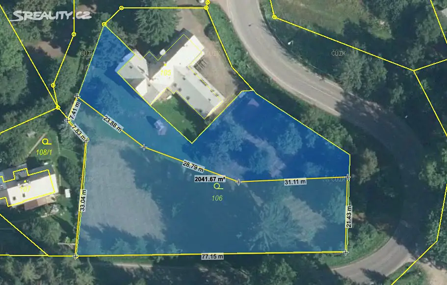 Prodej  stavebního pozemku 2 041 m², Liberec - Liberec XIX-Horní Hanychov, okres Liberec