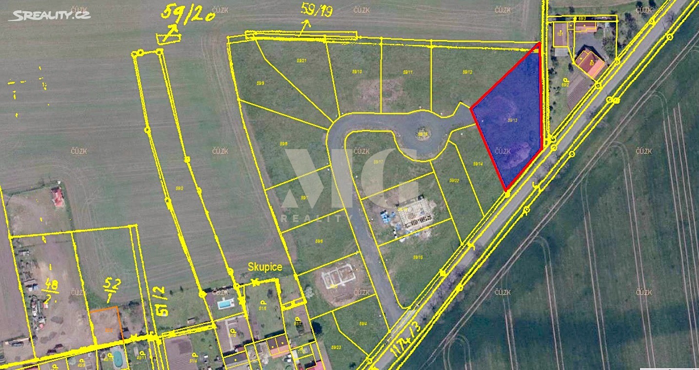 Prodej  stavebního pozemku 1 473 m², Postoloprty - Skupice, okres Louny