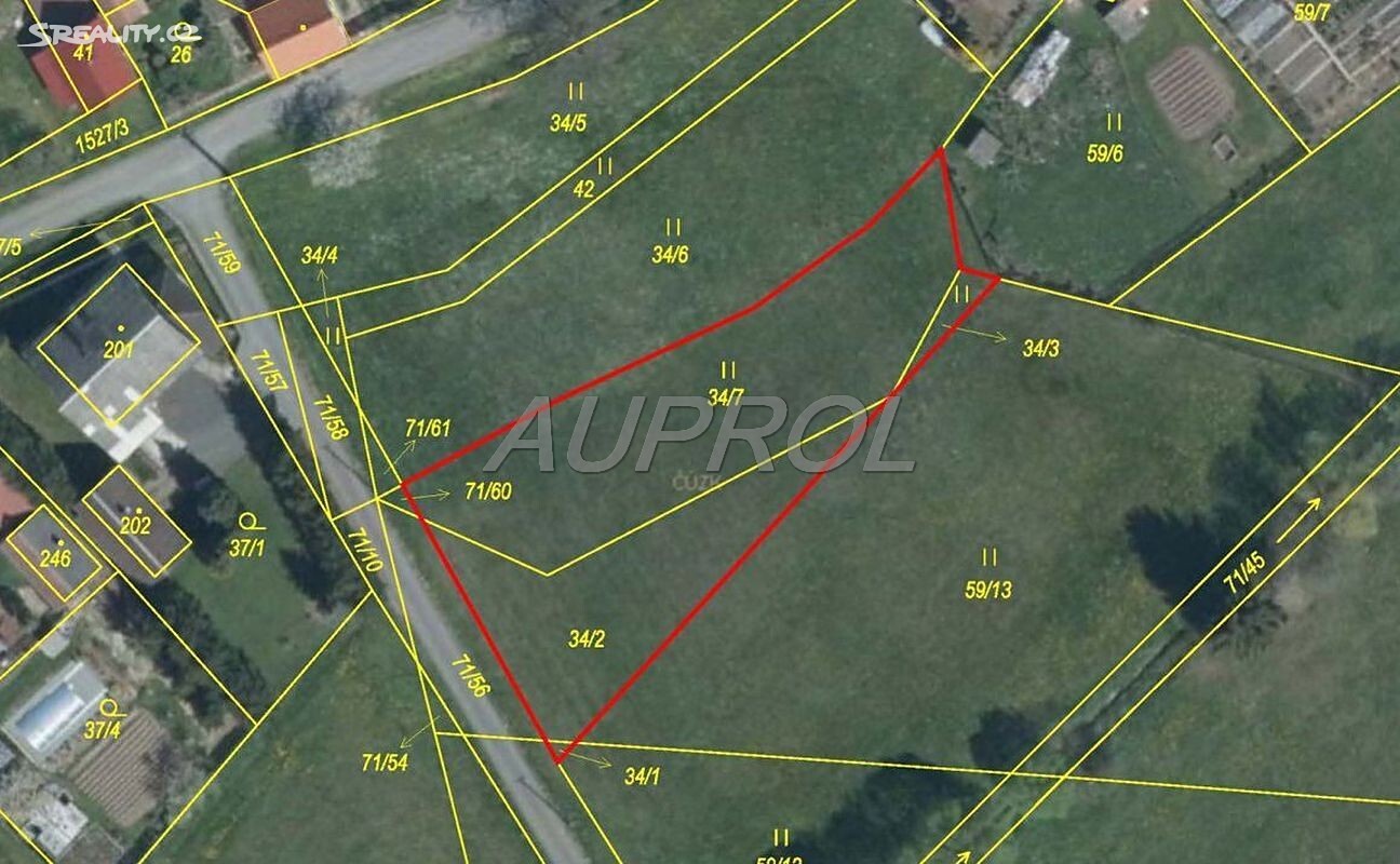 Prodej  stavebního pozemku 1 319 m², Příkosice, okres Rokycany