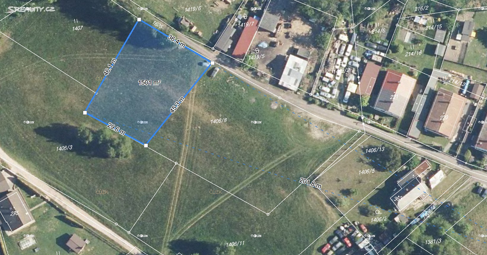 Prodej  stavebního pozemku 1 501 m², Vítězná, okres Trutnov