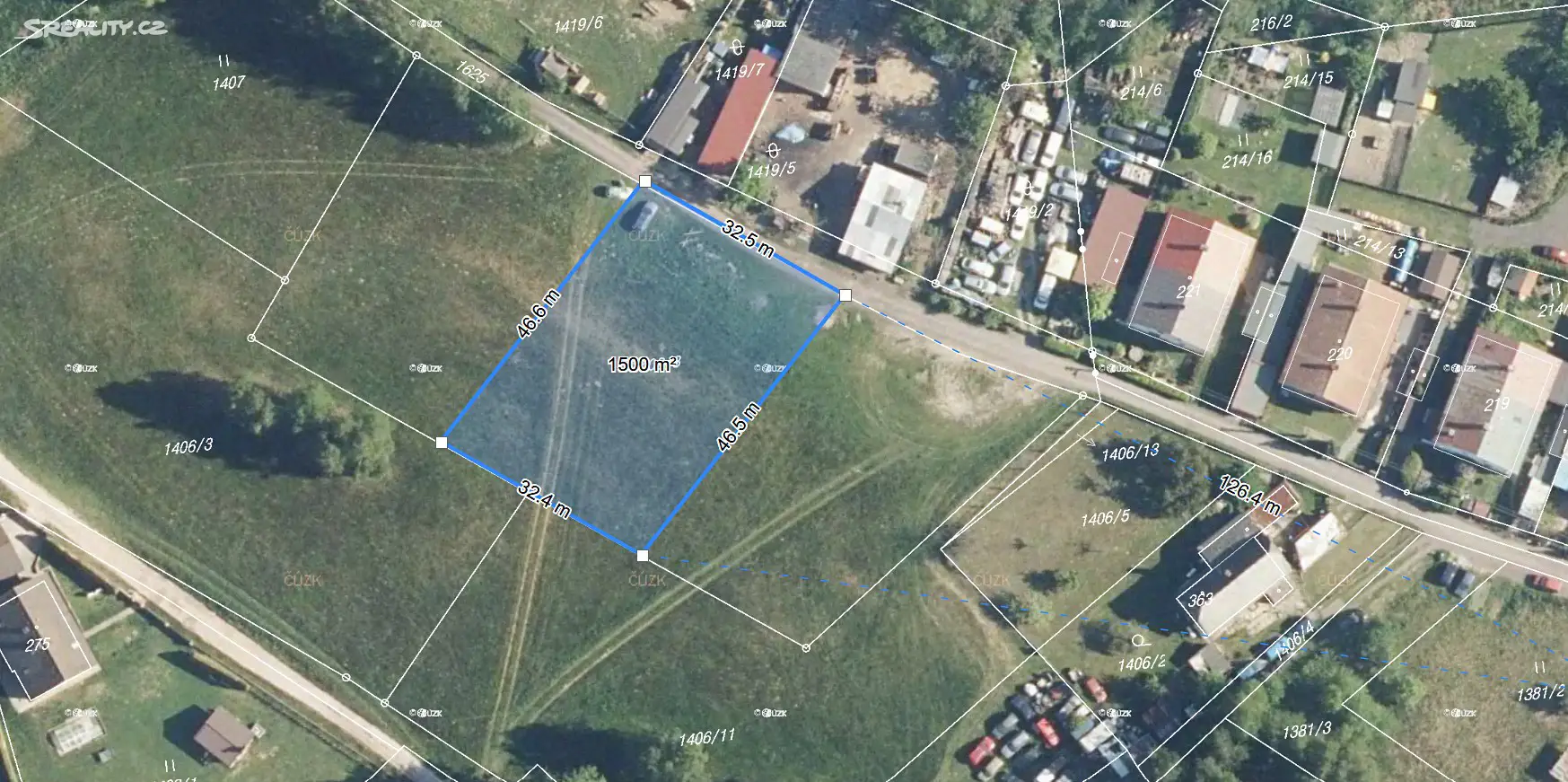 Prodej  stavebního pozemku 1 500 m², Vítězná, okres Trutnov