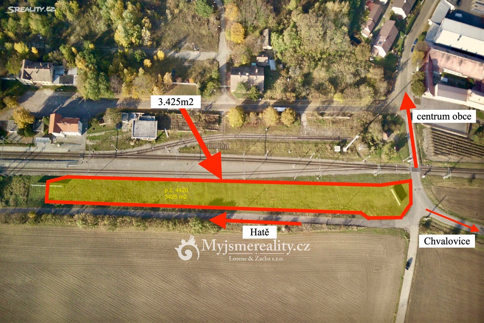 Prodej  komerčního pozemku 3 425 m², Šatov, okres Znojmo