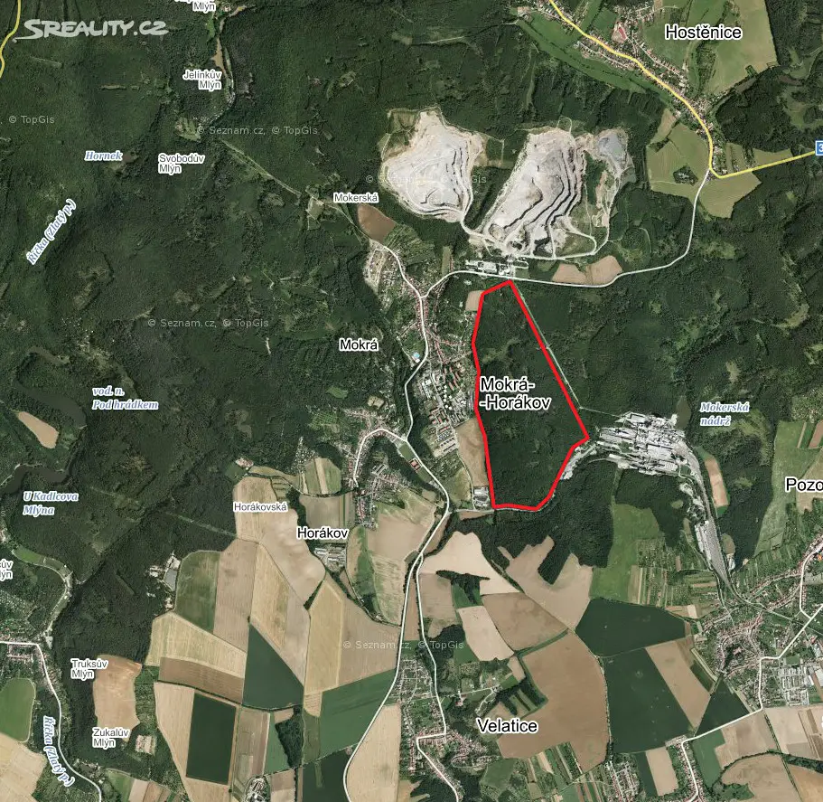 Prodej  lesa 47 662 m², Tvarožná, okres Brno-venkov