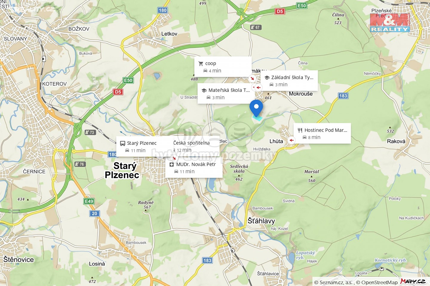 Prodej  zahrady 2 463 m², Tymákov, okres Plzeň-město