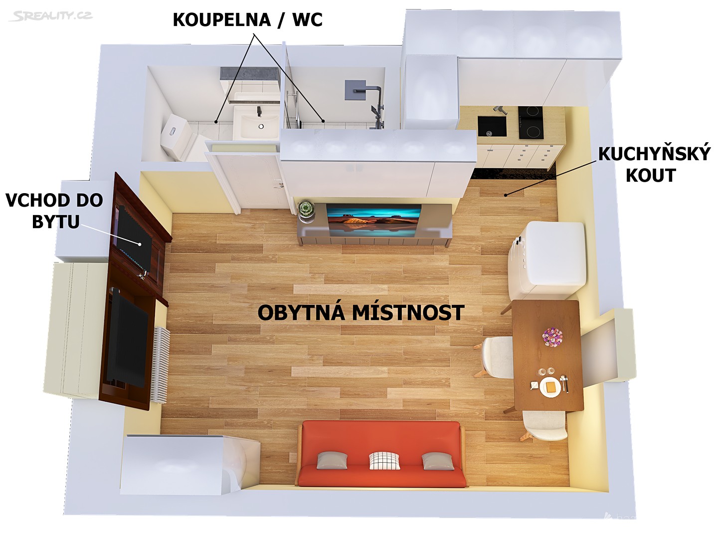 Pronájem bytu 1+kk 19 m², Fryčajova, Brno - Obřany