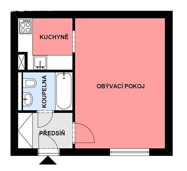 Pronájem bytu 1+kk 31 m², Štěpánská, Brno - Trnitá