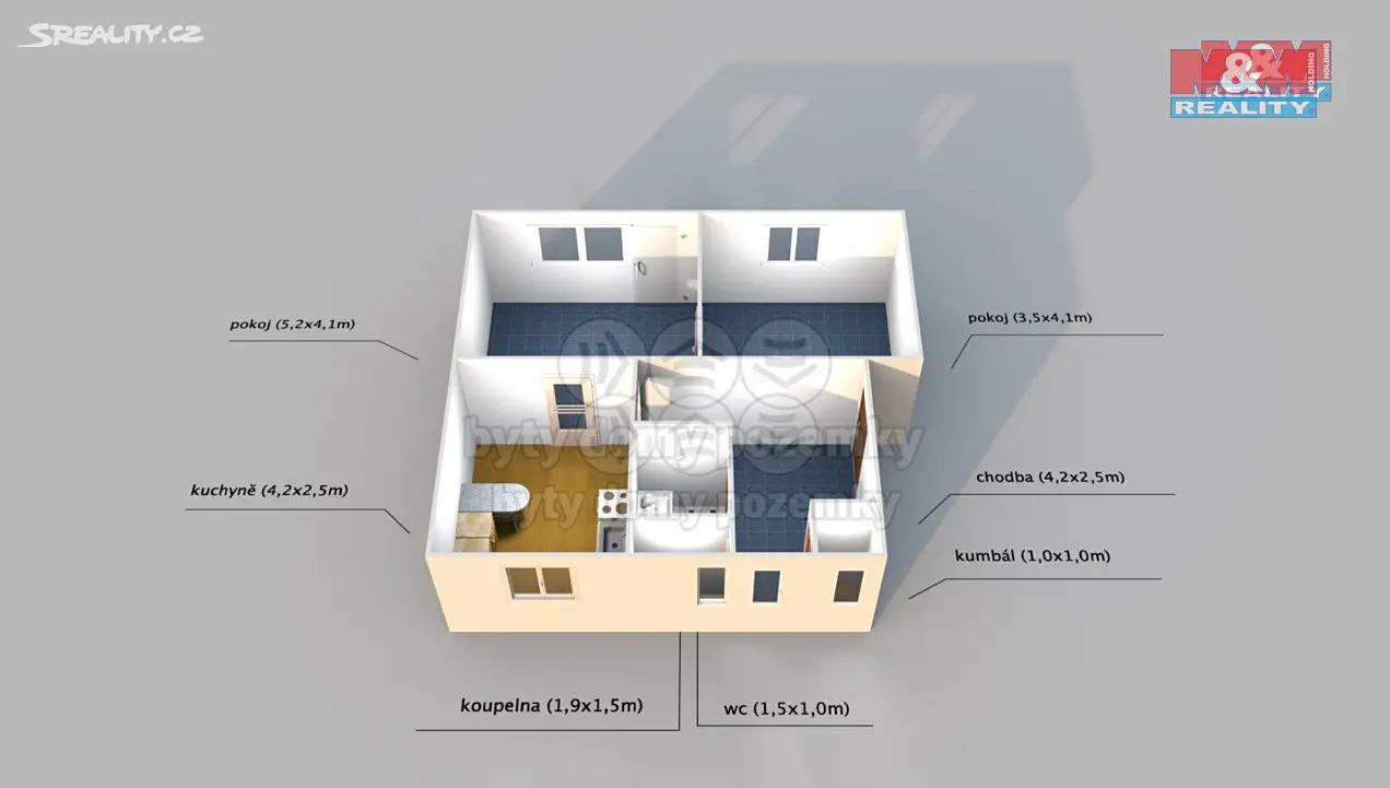 Pronájem bytu 2+1 69 m², Rozvoj, Klatovy - Klatovy V