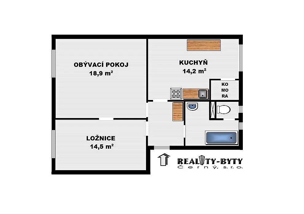 Pronájem bytu 2+1 59 m², Americká, Liberec - Liberec III-Jeřáb
