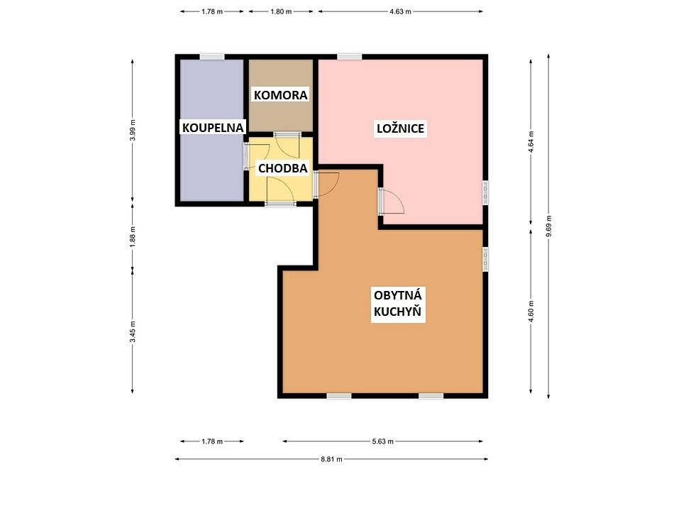Pronájem bytu 2+kk 61 m² (Podkrovní), Mýtní, Mělník