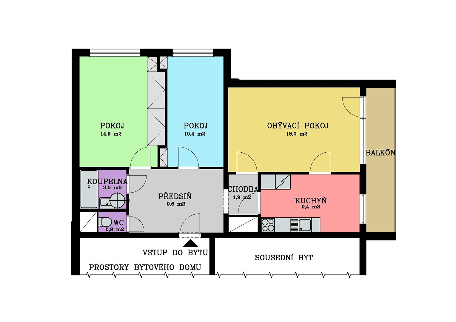 Prodej bytu 3+1 68 m², Sídliště II, Kamenice