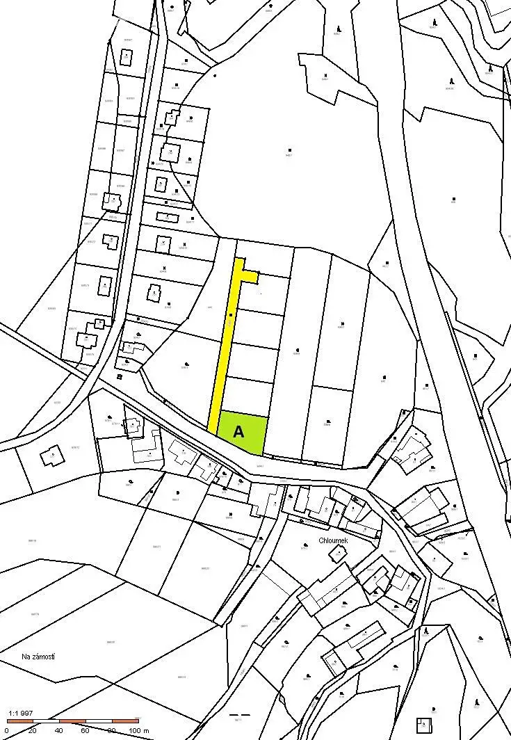 Prodej  stavebního pozemku 1 001 m², Újezd u Chocně, okres Ústí nad Orlicí