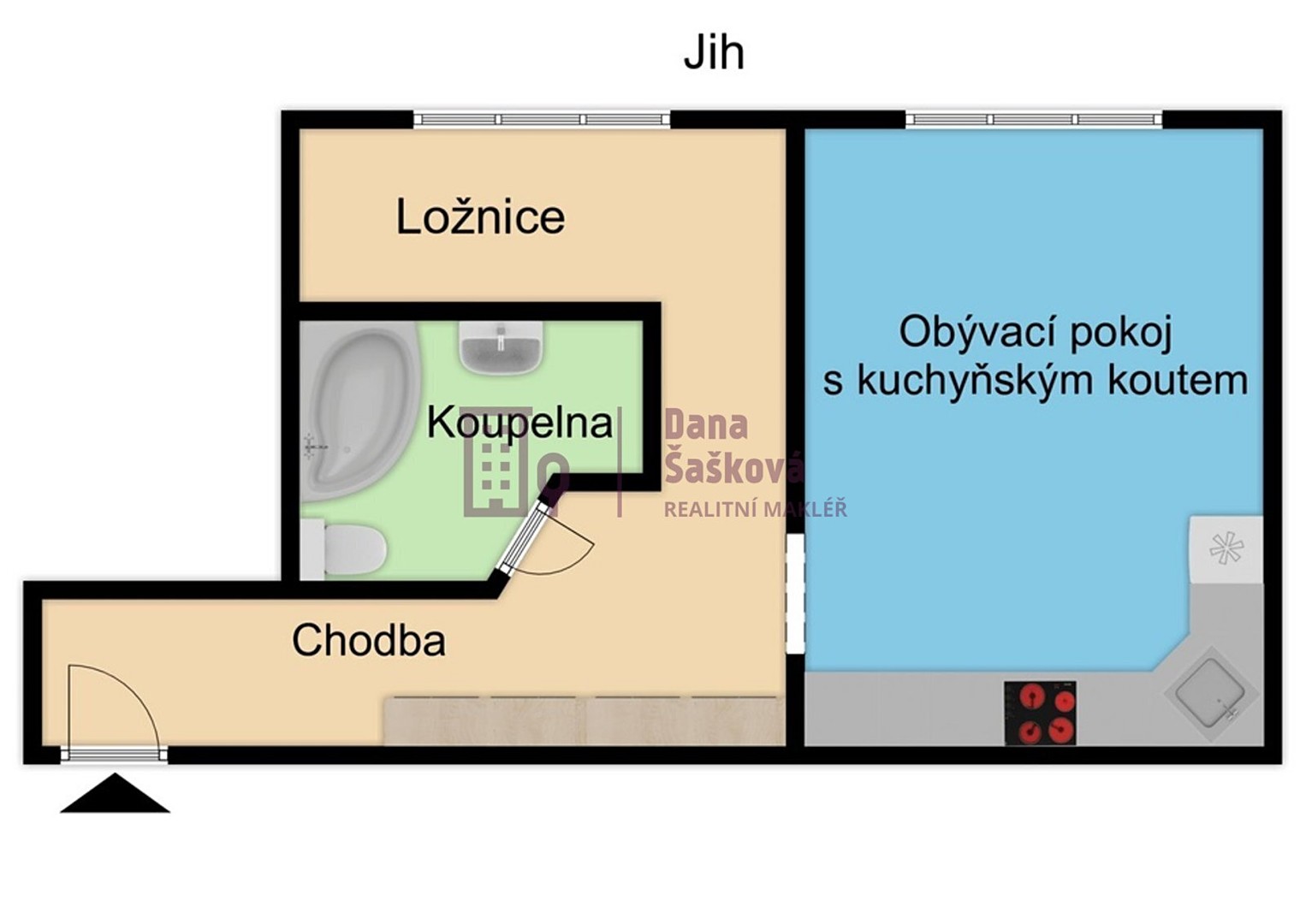 Prodej bytu 1+1 42 m², sídliště Vajgar, Jindřichův Hradec - Jindřichův Hradec III