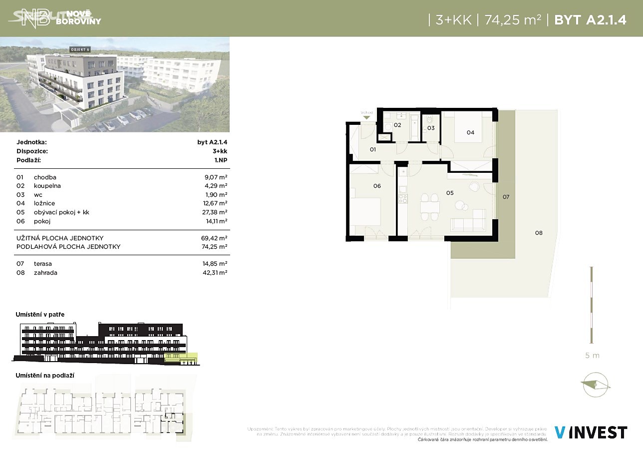 Prodej bytu 3+kk 69 m², Kladno - Kročehlavy, okres Kladno
