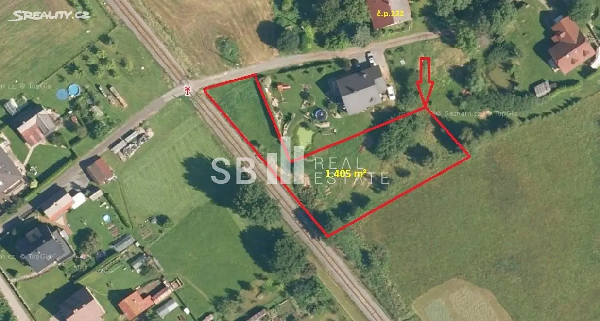 Prodej  stavebního pozemku 1 405 m², Borová, okres Svitavy