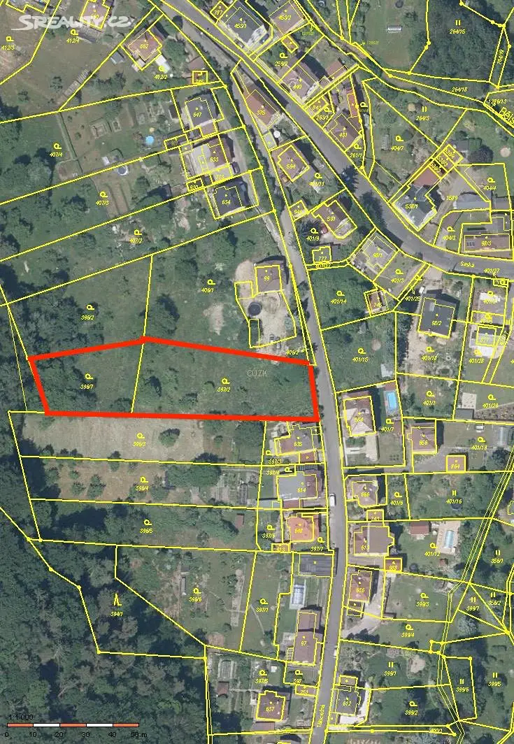 Prodej  stavebního pozemku 2 637 m², Tělocvičná, Děčín - Děčín X-Bělá