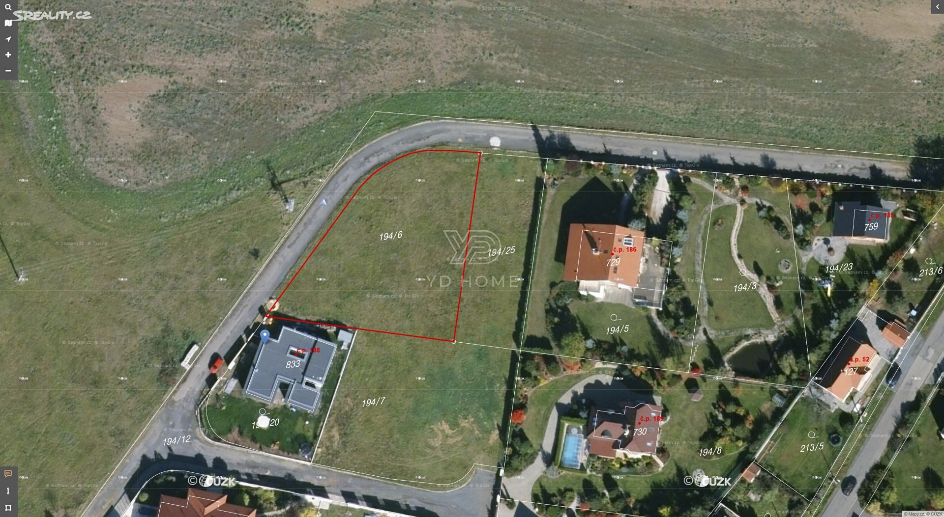 Prodej  stavebního pozemku 1 586 m², Líšnice, okres Praha-západ