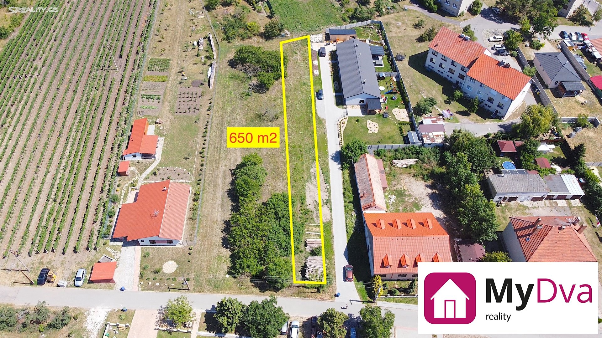 Prodej  stavebního pozemku 650 m², Vrbovec, okres Znojmo