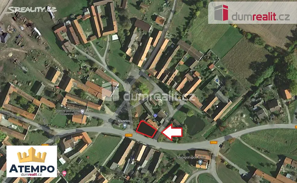 Prodej  komerčního pozemku 432 m², Mazelov, okres České Budějovice