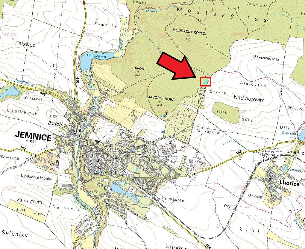 Prodej  lesa 65 182 m², Jemnice, okres Třebíč
