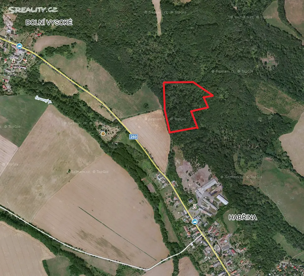 Prodej  lesa 7 001 m², Úštěk - Habřina, okres Litoměřice