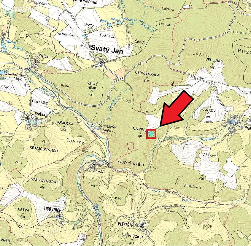 Prodej  lesa 363 m², Vysoký Chlumec - Hrabří, okres Příbram