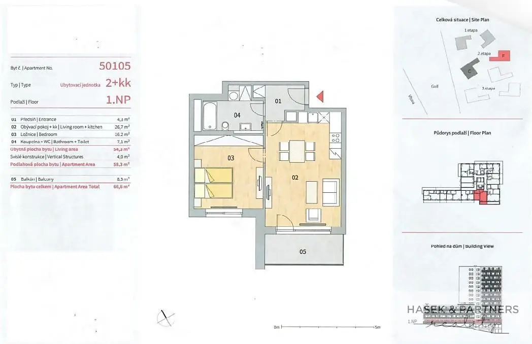 Prodej bytu 2+kk 67 m², Mezi Vodami, Praha - Modřany
