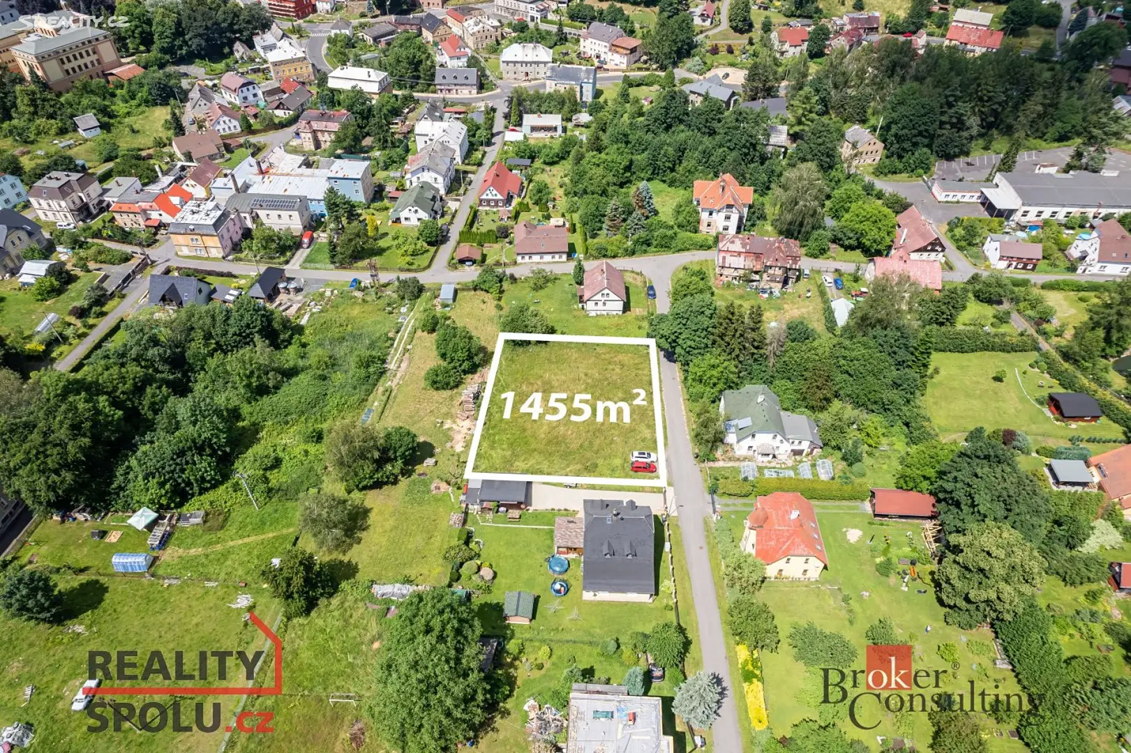 Prodej  stavebního pozemku 1 455 m², Fričova, Krásná Lípa