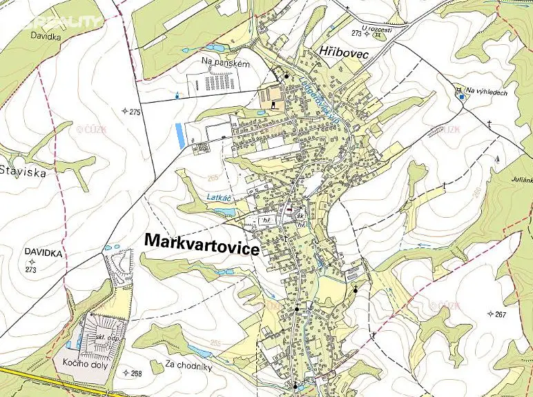 Prodej  stavebního pozemku 4 483 m², Markvartovice, okres Opava