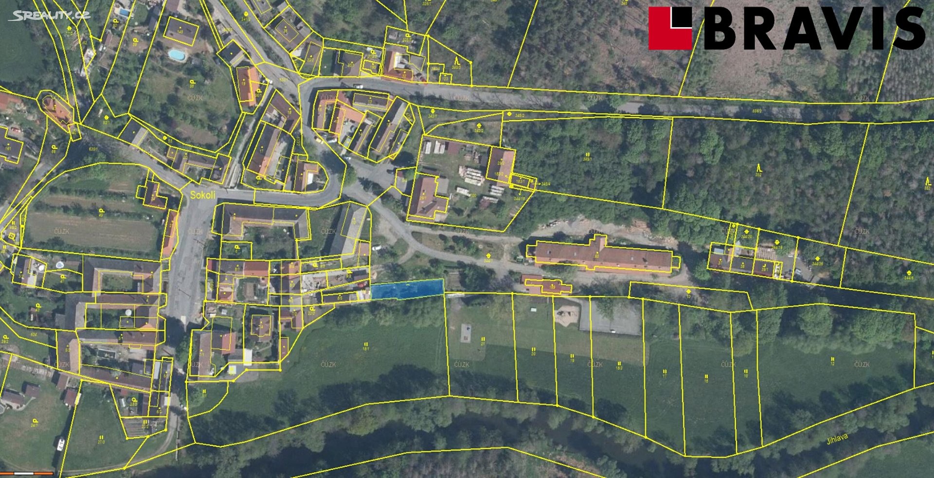 Prodej  stavebního pozemku 321 m², Třebíč - Sokolí, okres Třebíč