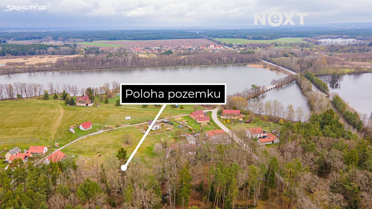 Prodej  stavebního pozemku 2 729 m², Třeboň - Nová Hlína, okres Jindřichův Hradec