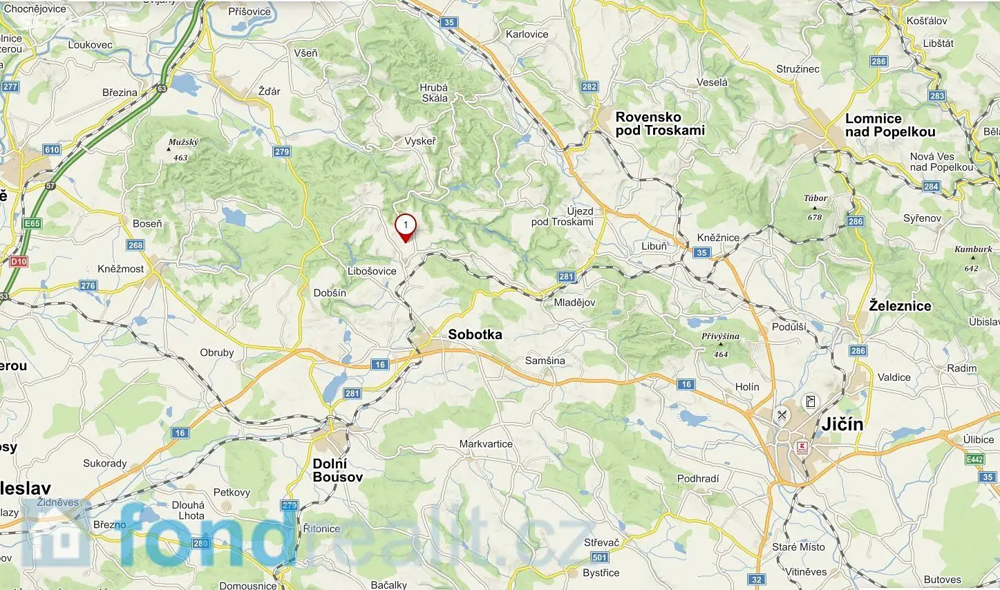 Prodej  pozemku 1 712 m², Libošovice, okres Jičín