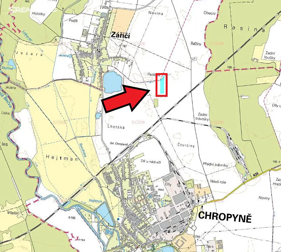 Prodej  pole 2 800 m², Chropyně, okres Kroměříž