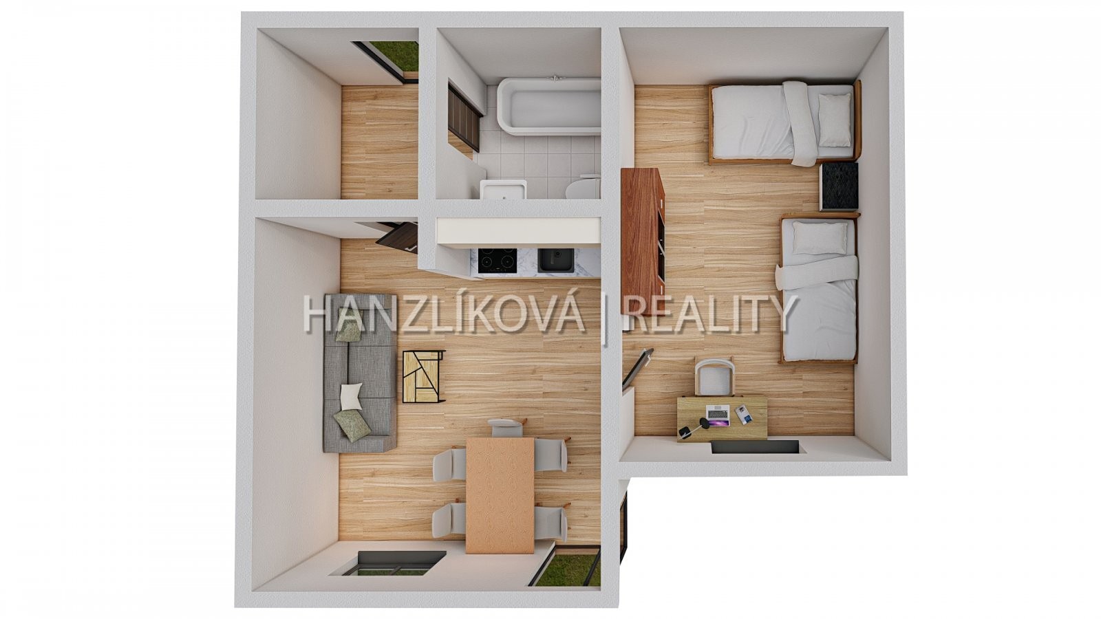 Pronájem bytu 2+kk 44 m², Fráni Šrámka, České Budějovice - České Budějovice 3
