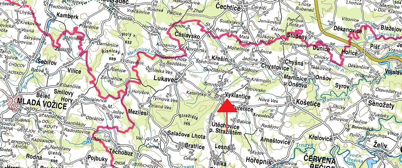 Prodej  pole 1 358 m², Vyklantice - Starý Smrdov, okres Pelhřimov