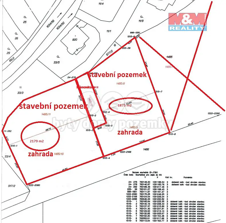 Prodej  stavebního pozemku 4 302 m², Žebrák, okres Beroun