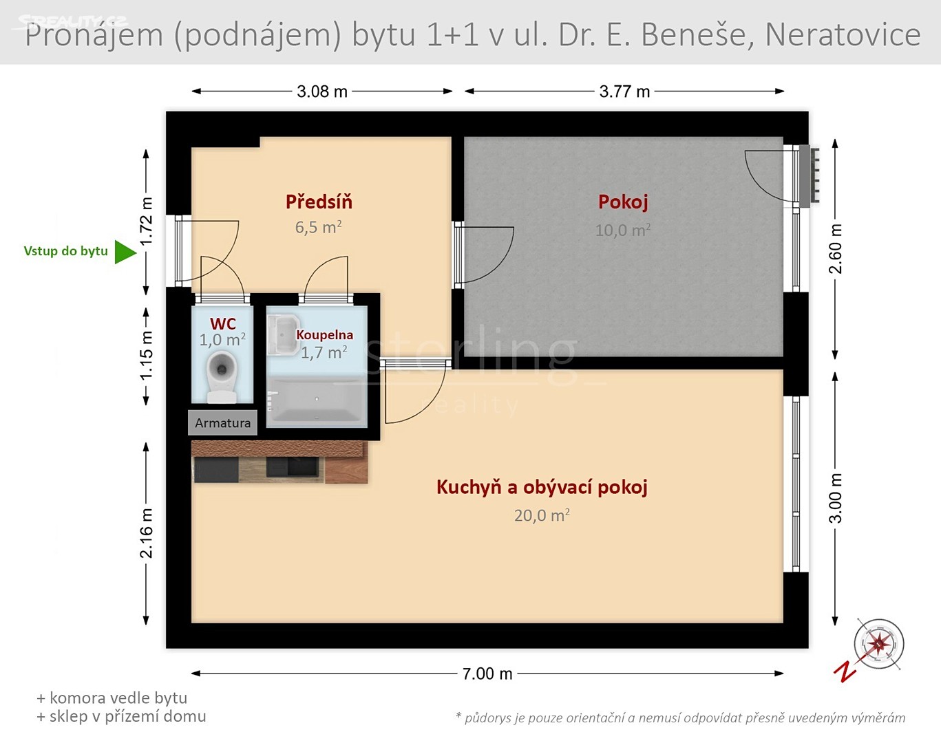 Pronájem bytu 1+1 40 m², Dr. E. Beneše, Neratovice