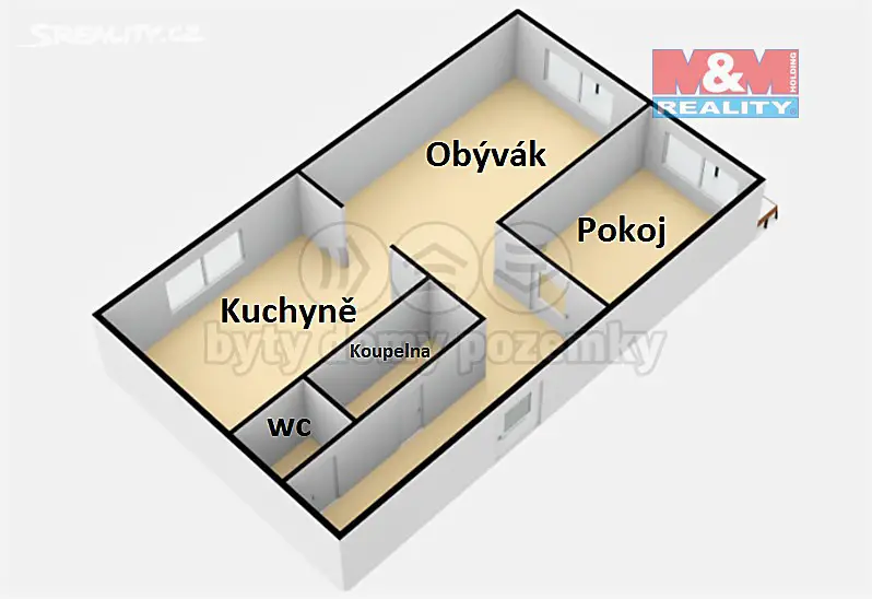 Prodej bytu 2+1 42 m², Gagarinova, Slaný