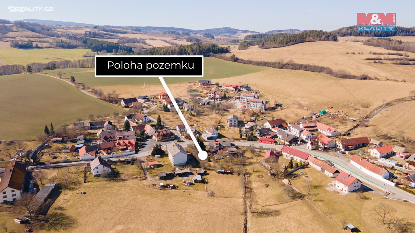Prodej  stavebního pozemku 646 m², Dřešín, okres Strakonice
