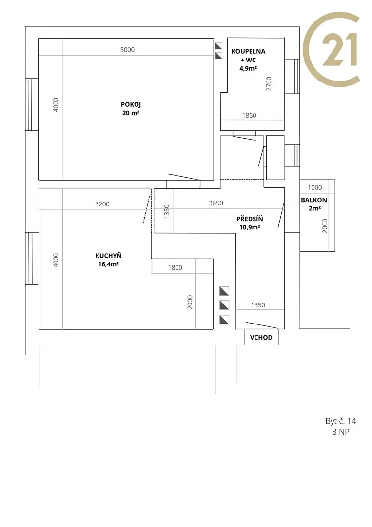 Prodej bytu 2+kk 52 m², Vídeňská, Brno - Štýřice