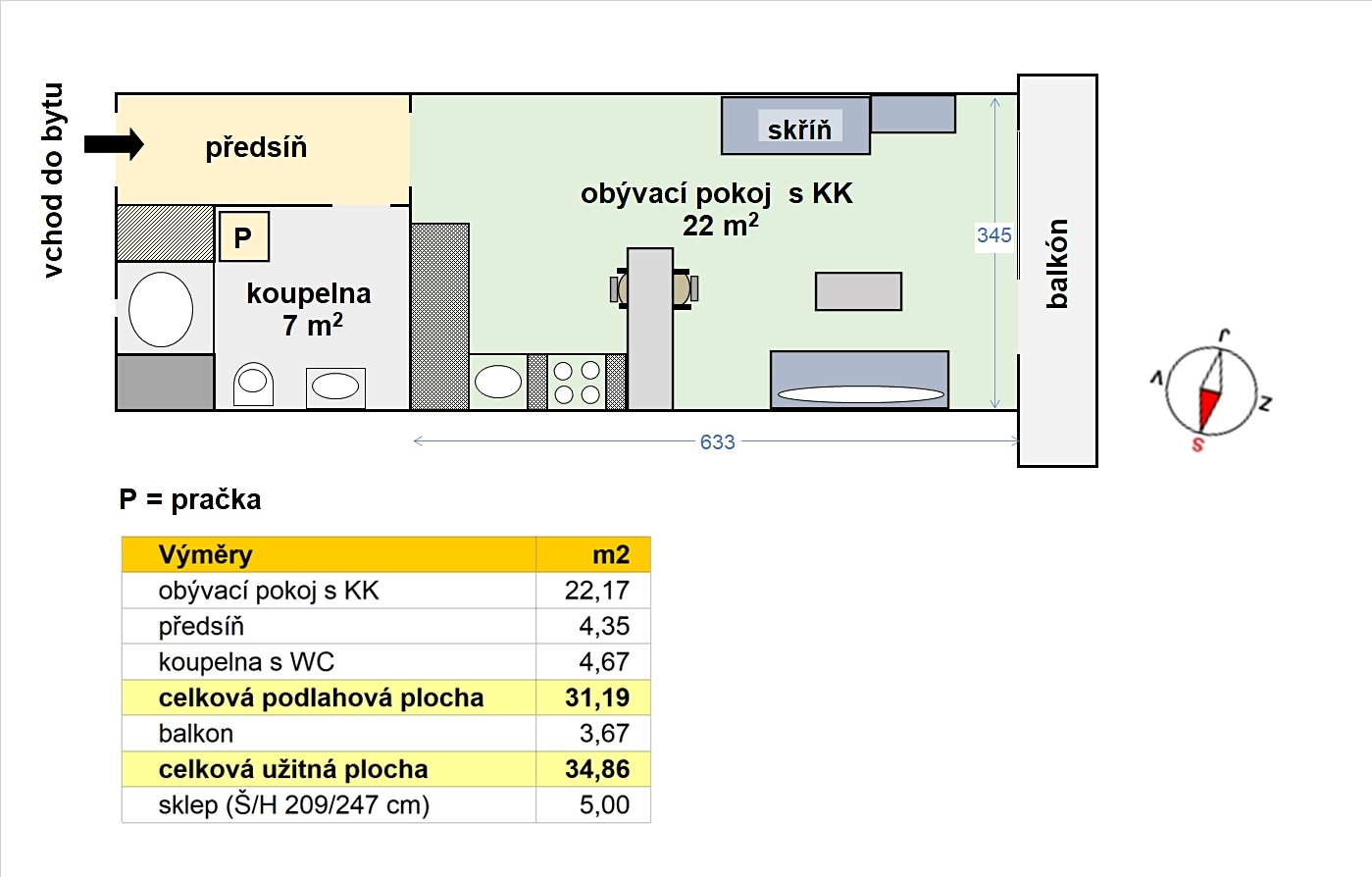 Pronájem bytu 1+kk 35 m², Nad úžlabinou, Praha 10 - Malešice