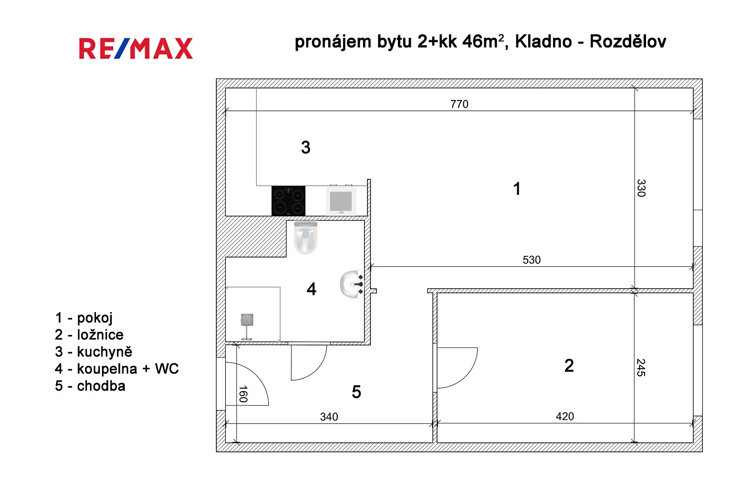 Pronájem bytu 2+kk 46 m², Fráni Šrámka, Kladno