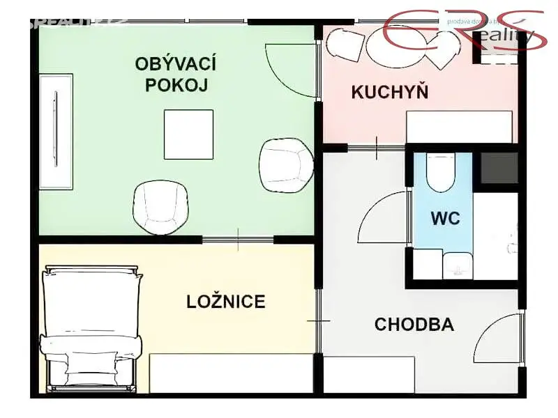 Prodej bytu 1+1 40 m², Boženy Němcové, Jablonec nad Nisou - Mšeno nad Nisou